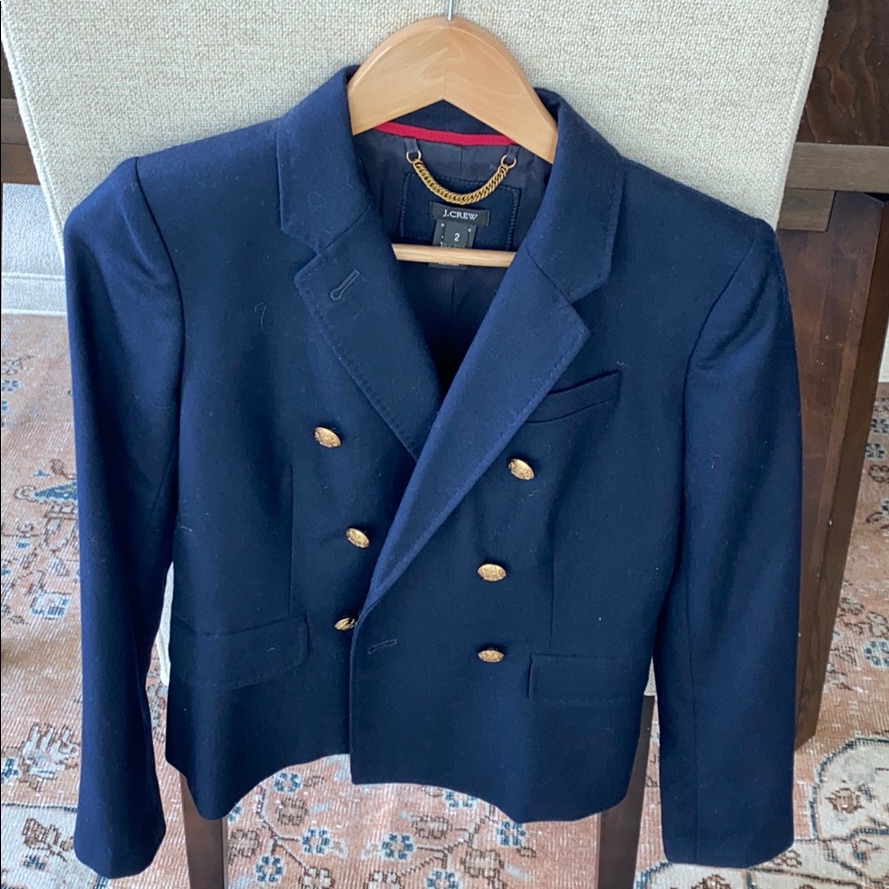 J Crew Navy Wool Blazer